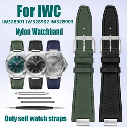 For IWC Engineer IW328903 IW328901 Metal interface Watch band High Quality Nylon Canvas Watch Strap Men's Watch Accessories 24MM