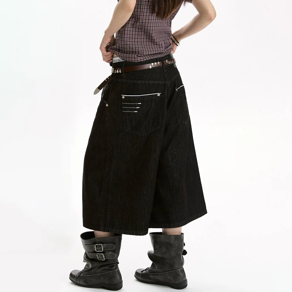 2026 Summer New Unisex Patchwork Wide-Leg Jeans American Retro Fashion Trendy High Street Casual Loose Niche Neutral Bottoms