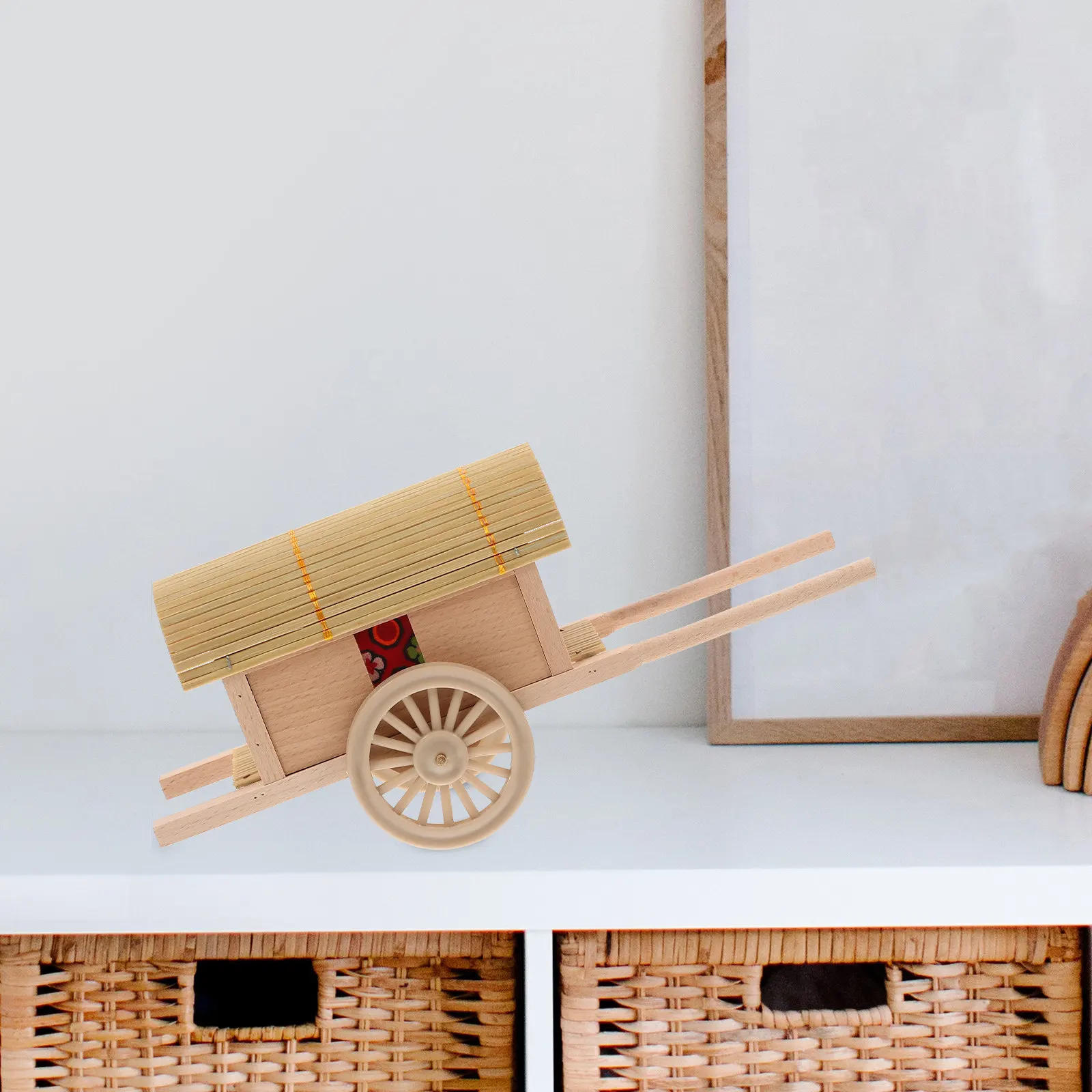 

Exquisite Vintage Carriage Craft Made of High-Class Wood and ABS Materials Elegant Tabletop Carriage Decor for Living Room