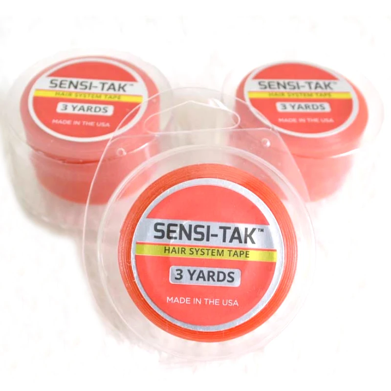شريط لاصق أحمر SENSI-TAK بطول 3 ياردات، شريط لاصق مزدوج الجانب للشعر المستعار/الشعر المستعار #1