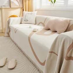 Nordic Tassel Knitted Blanket Solid Fringe Blanket For Bed Travel Sofa Shawl Throw Blanket Large Size Air Conditioner Blanket