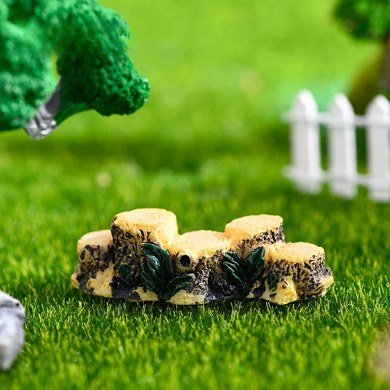 Five Tree Stump Bridge Model Mini Resin Fairy Garden Miniatures DIY Doll House Creative Succulents Moss Micro Landscape Decor