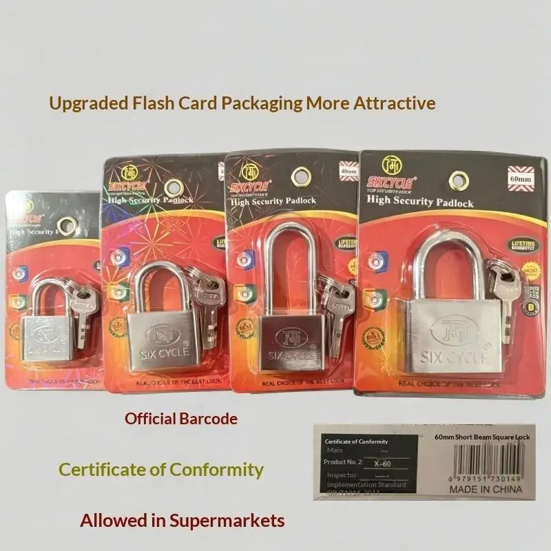 【CCA】Premium Multi-Layer Electroplated Heavy Duty Iron Lock Heavy Duty Anti Theft For Home Door Office Gate Indoor Safety Use