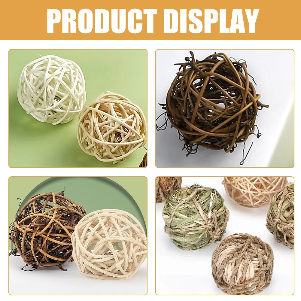 

9pcs Woven Rattan Ball Decorative Pendant For Home Party Wall Decor Bowl Fillers Living Room Bedroom Fall Decoration Craft