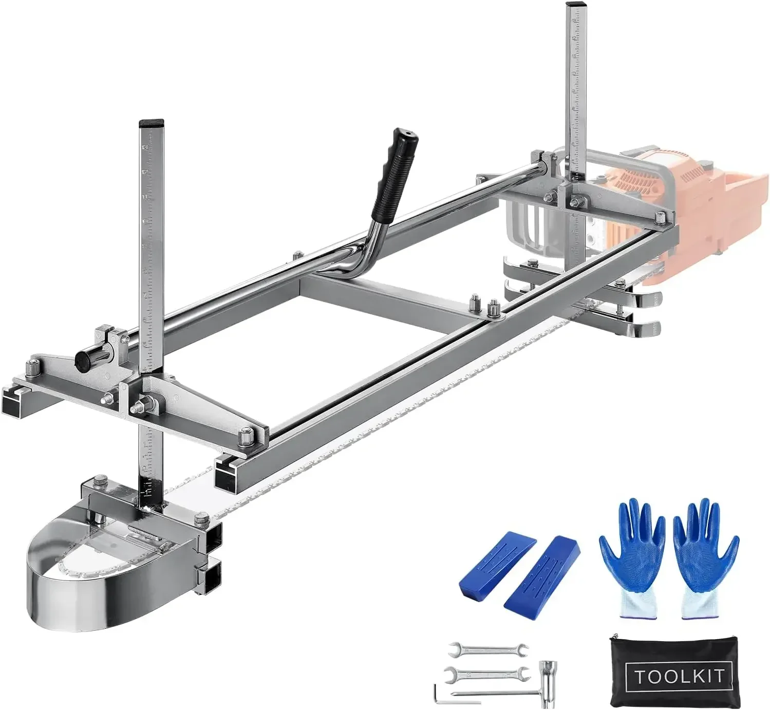 

Chainsaw Mill, Portable Sawmill 14"-36" Guide Bar, Galvanized Steel Chainsaw Planking Mill with 0.2"-11.81" Cutting Thickness