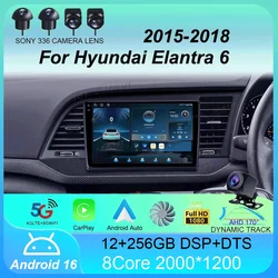Android 16 Car Radio Carplay For Hyundai Elantra 6 2015 2016 2017 2018 GPS Navigaion Multimidia Video Player Stereo Head Unit 4G