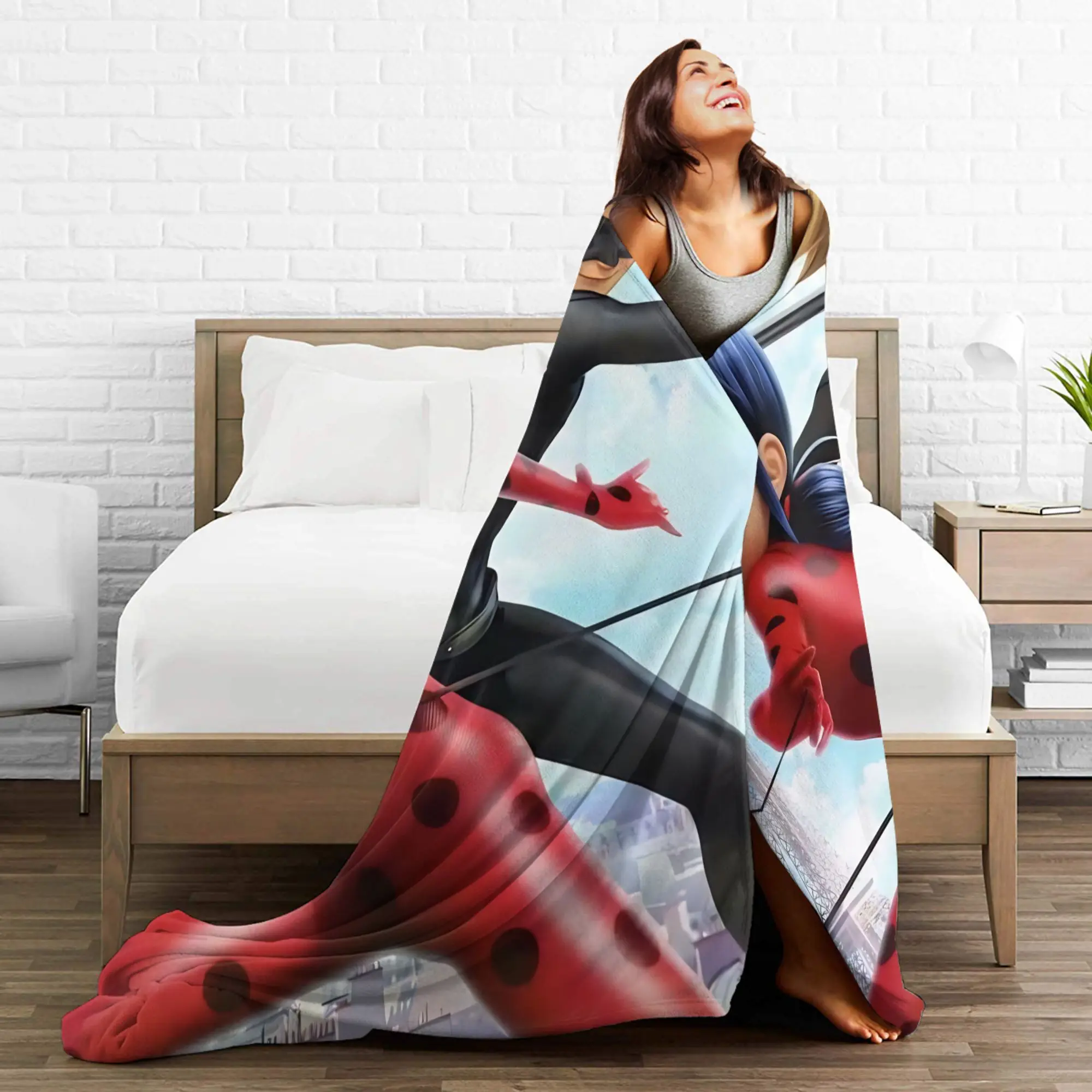 M-الخنفساء المعجزة الكرتون بطانية مطبوعة للرجال النساء الترا لينة رمي البطانيات للأريكة 50x60 بوصة متعددة الحجم