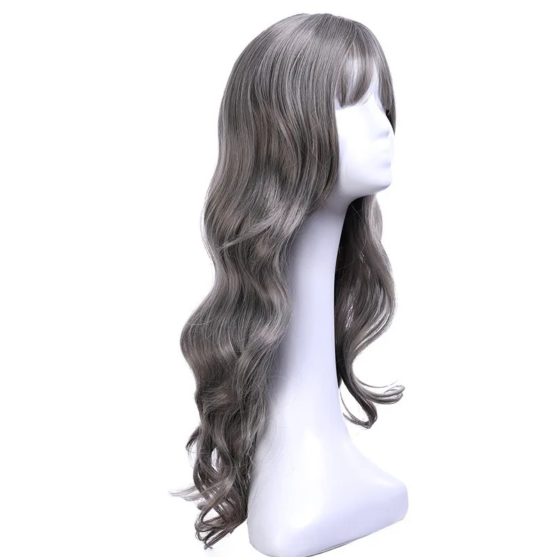 

Парик для косплея, аниме-парик, воздушная челка, большие волны, длинные вьющиеся волосы