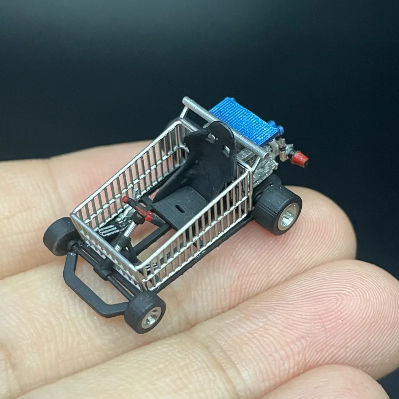 

1: 64 Shopping Cart Modification Kart Horizontally Opposed Engine Model Scene Accessories DIY Handmade Painted toy Ornaments