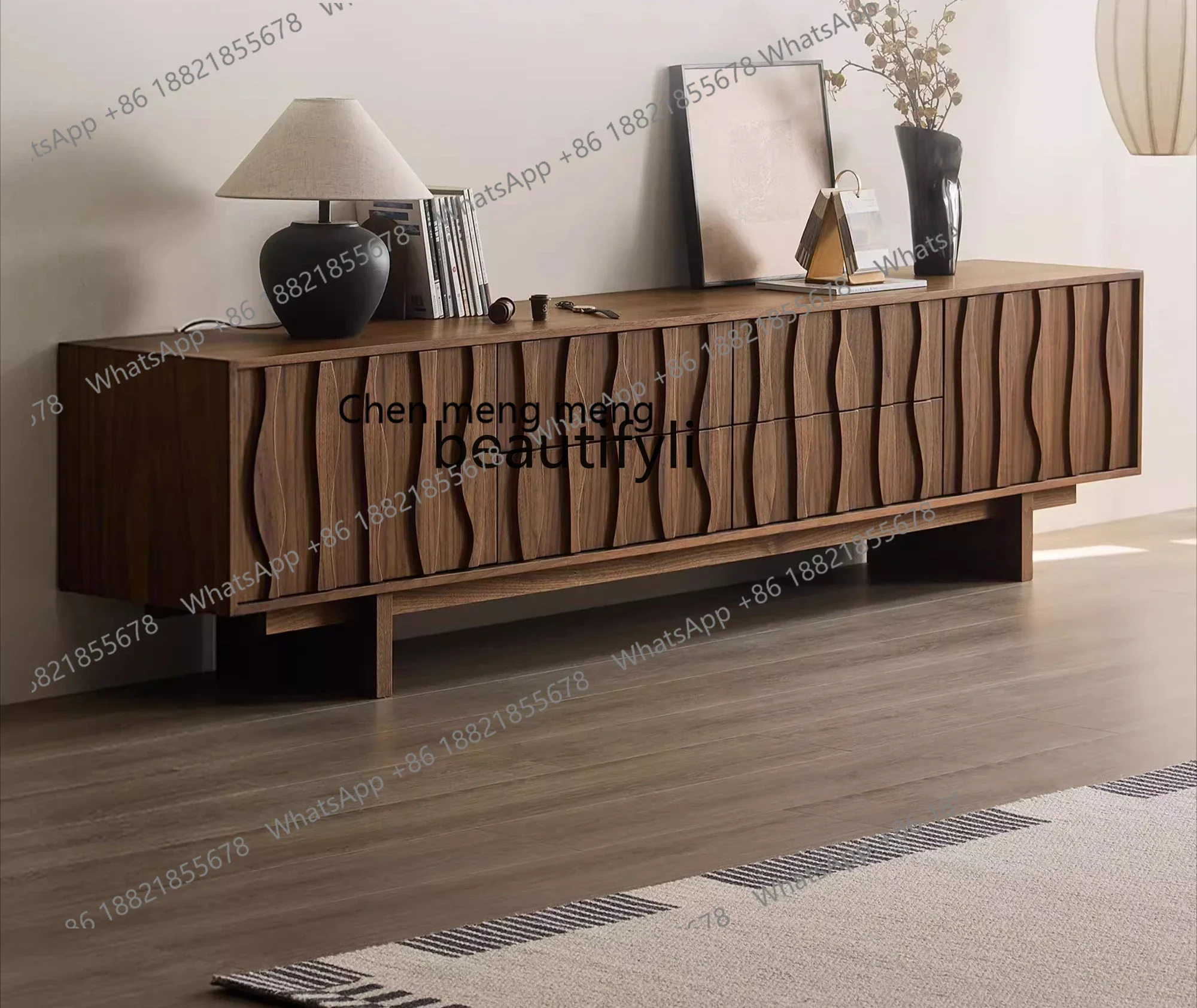 

cc182RMedieval TV cabinet living room 2025 new storage locker integrated household retro small apartment French floor