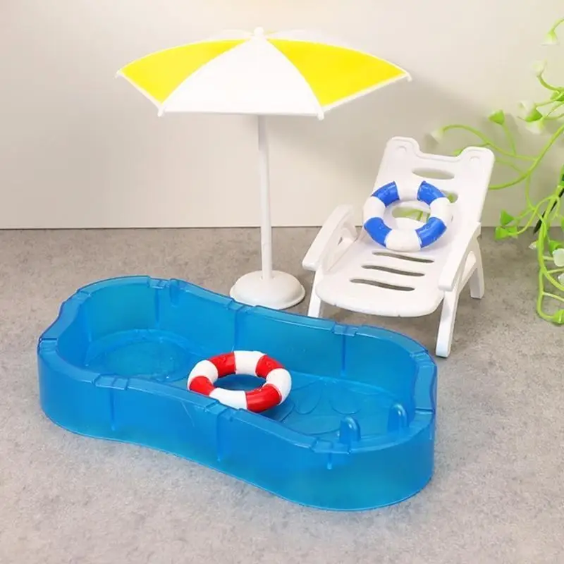 Decoração cena praia miniatura C63C com acessórios para atividades interpretação crianças