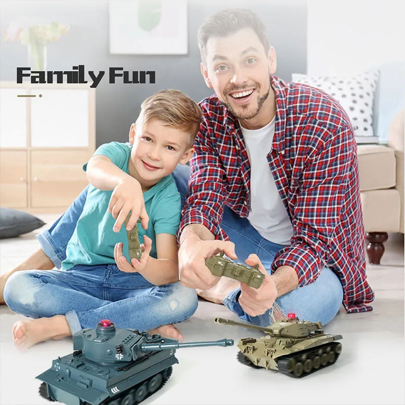 New RC Tank Model Remote Control War Tank Simulate Tank Engine Sound 2.4G Remote Control Programmable Tank Toys For Boys