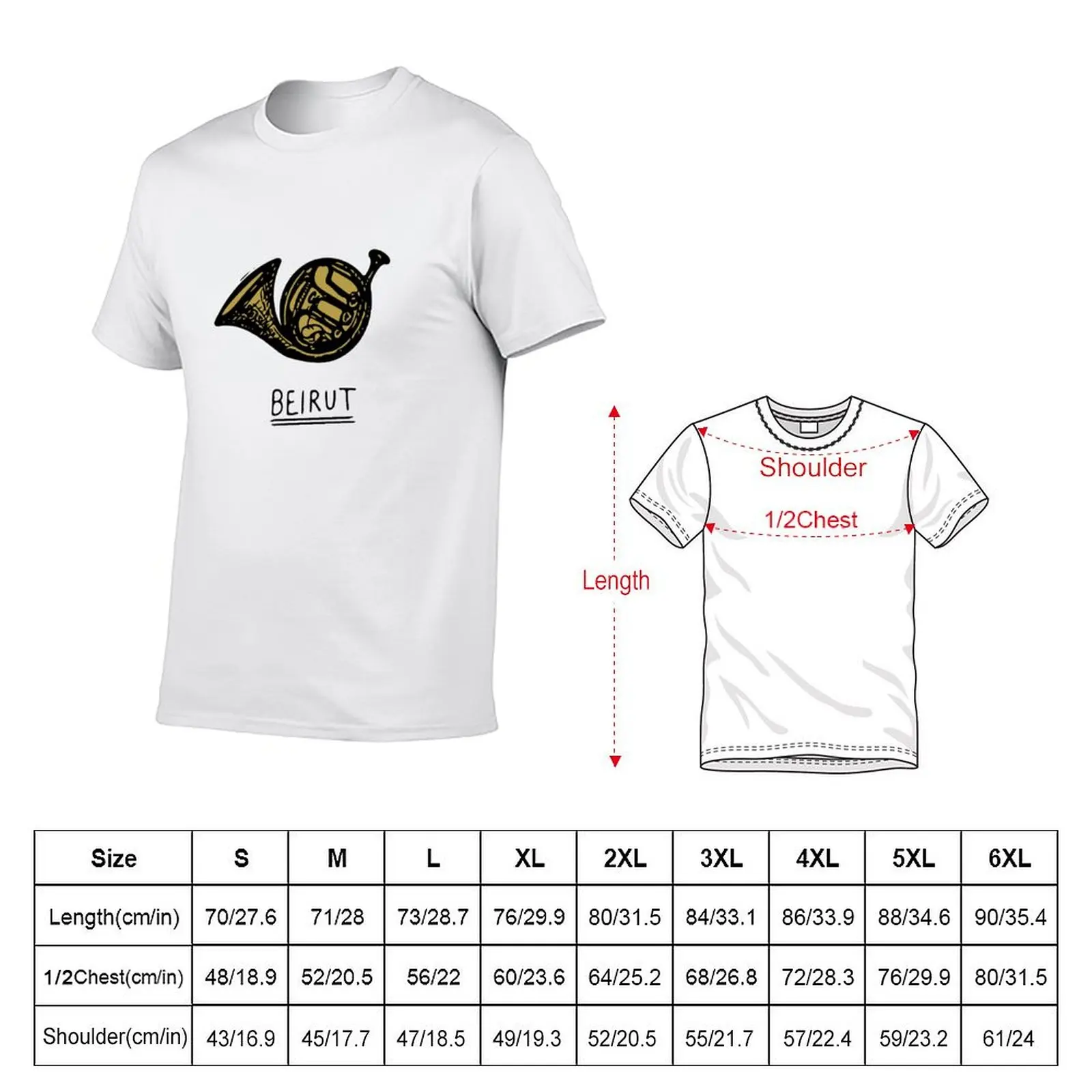 French Horn T-Shirt t shirt custom print man t shirts for men T-Shirt
