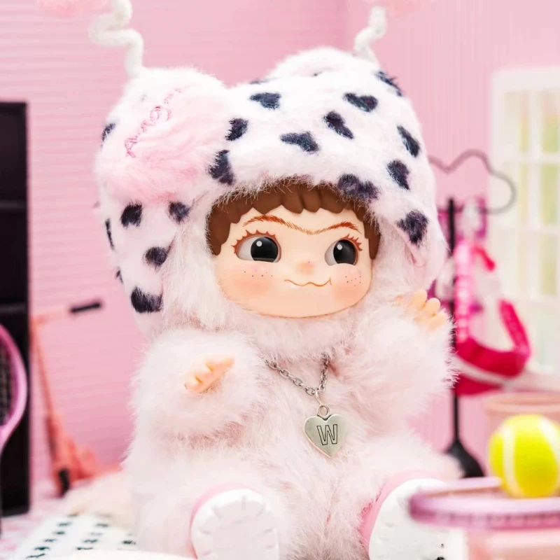 أرنب على شكل قلب متوفر في المخزون منتج جديد حصريًا من Miniso بطاقة معلقة كوكو ليوبارد طفل كبير هدية تزيين دمية الملاك القطيفة #6