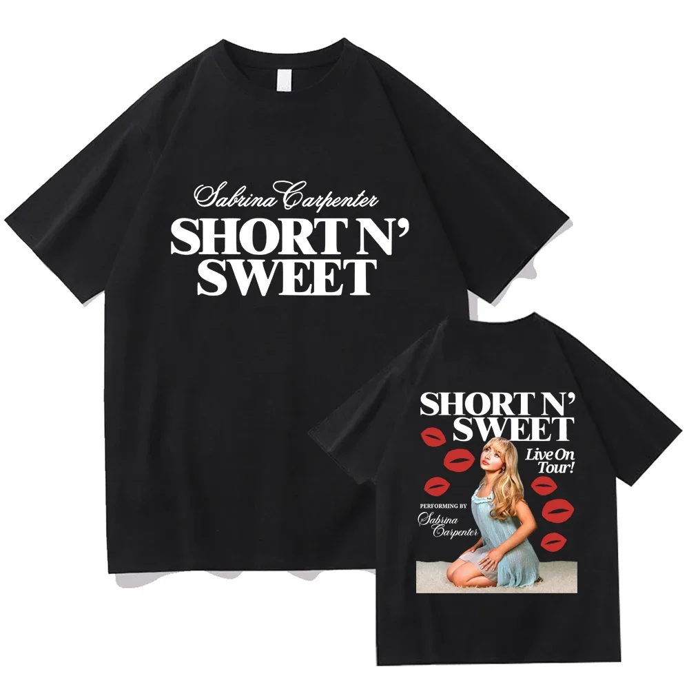 Sabrina Carpenter Short N Sweet Live on Tour 2024 T Shirt Fashion Men Aesthetic Retro T-Shirt Unisex Casual Cotton Tees Shirts