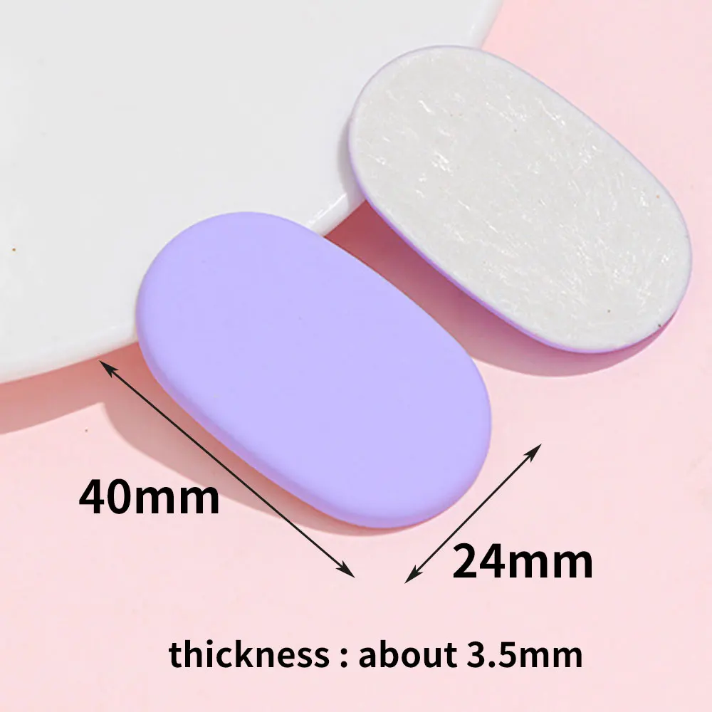 20pcs/lot Candy Color Oval Base Holder Patch 4CM Resin Patches for DIY Jewelry Hairpin Hairclips Headwear Handmade Materials