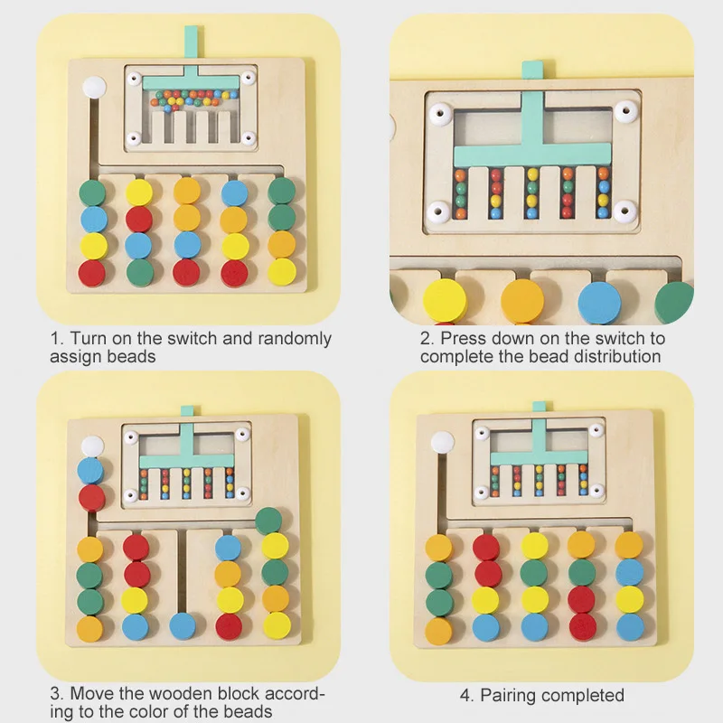 Juego de combinación cognitiva de colores Montessori de madera para niños, juguetes educativos de aprendizaje temprano, entrenamiento de pensamiento