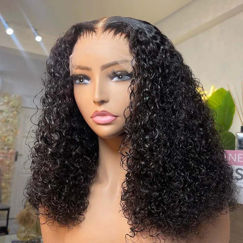 

Curly Short Bob Human Hair Wigs 13X4 HD Lace Frontal Wig 4x4 Deep Wave Brazilian For Women 100% Human Hair Wigs Natural colour