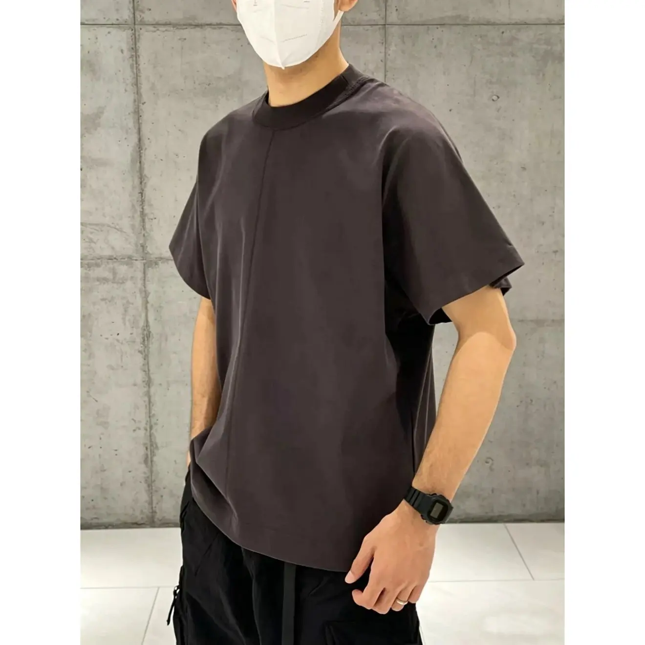 

GDW JLAL Embroidered Logo Loose Fit Short Sleeve T-Shirt Unisex Breathable Cotton Sweat Absorbent Color round Neck Tee