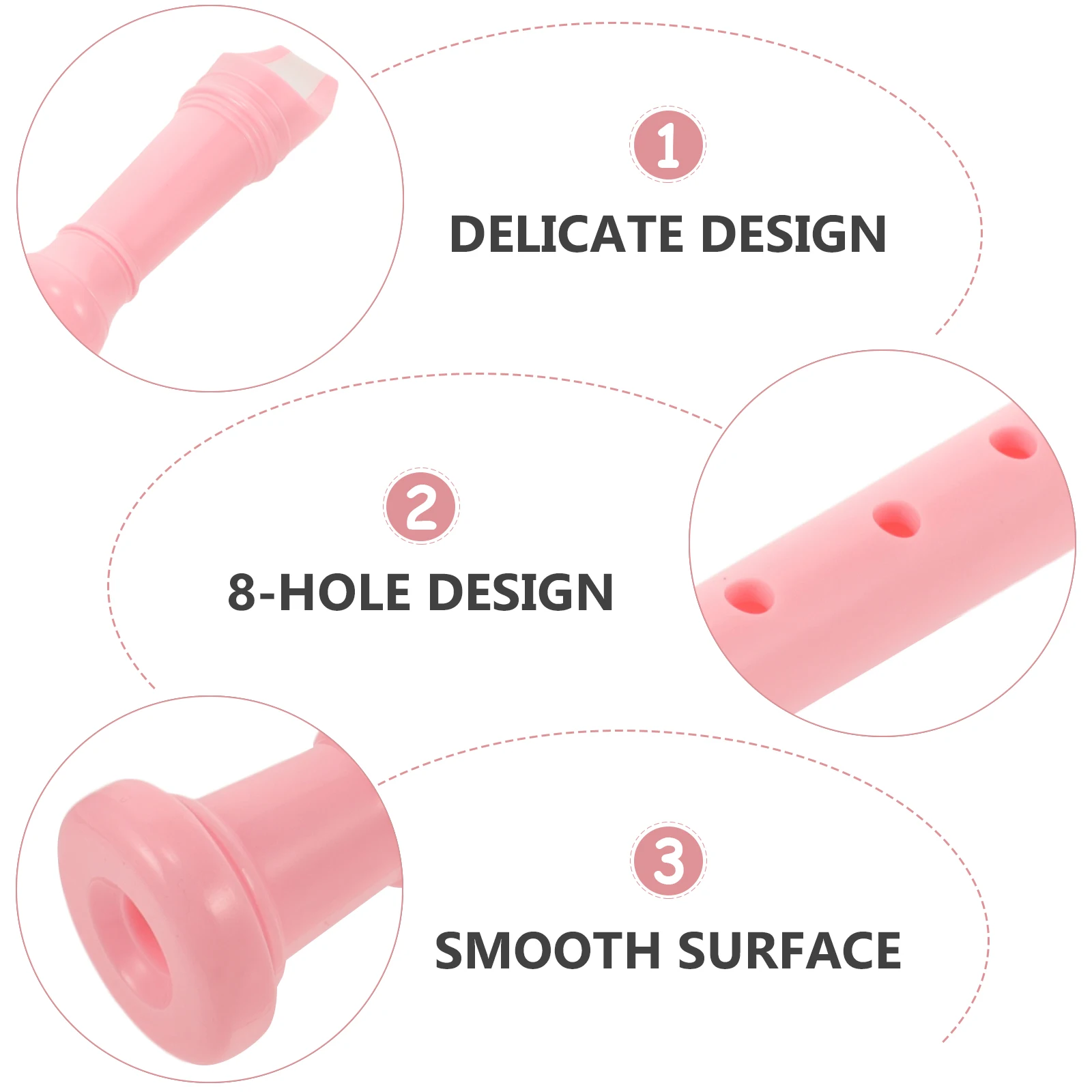 

Eight-hole Clarinet Beginner Recorder Practice Flute Pink Musical Instrument Child