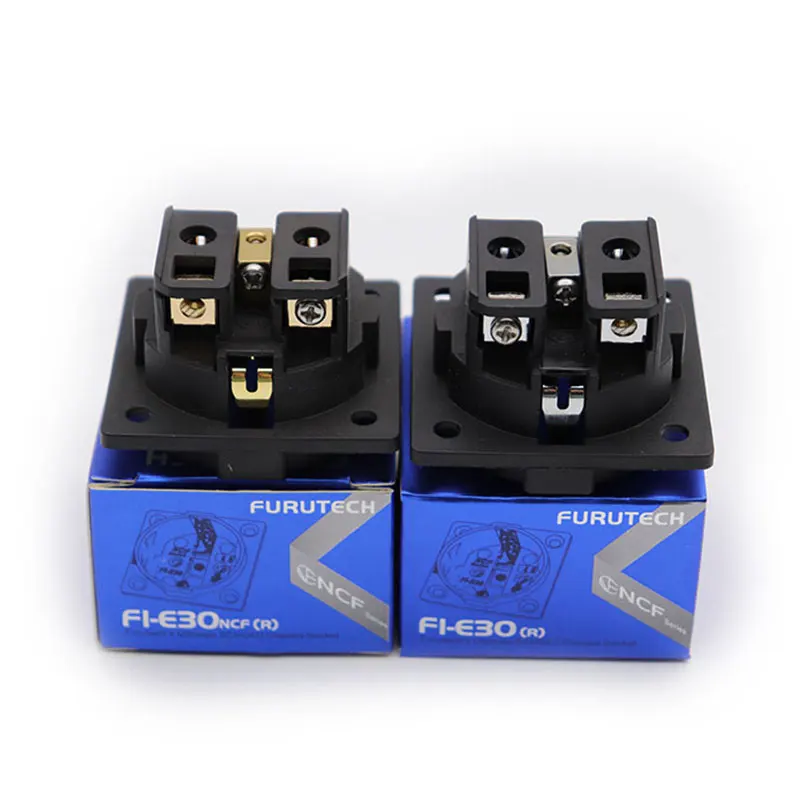 hifi pure copper Schuko Socket Furutech Gold plated FI-E30 AC 250V 16A EU IEC Plug inlet Adapter Power Outlet sockets CE