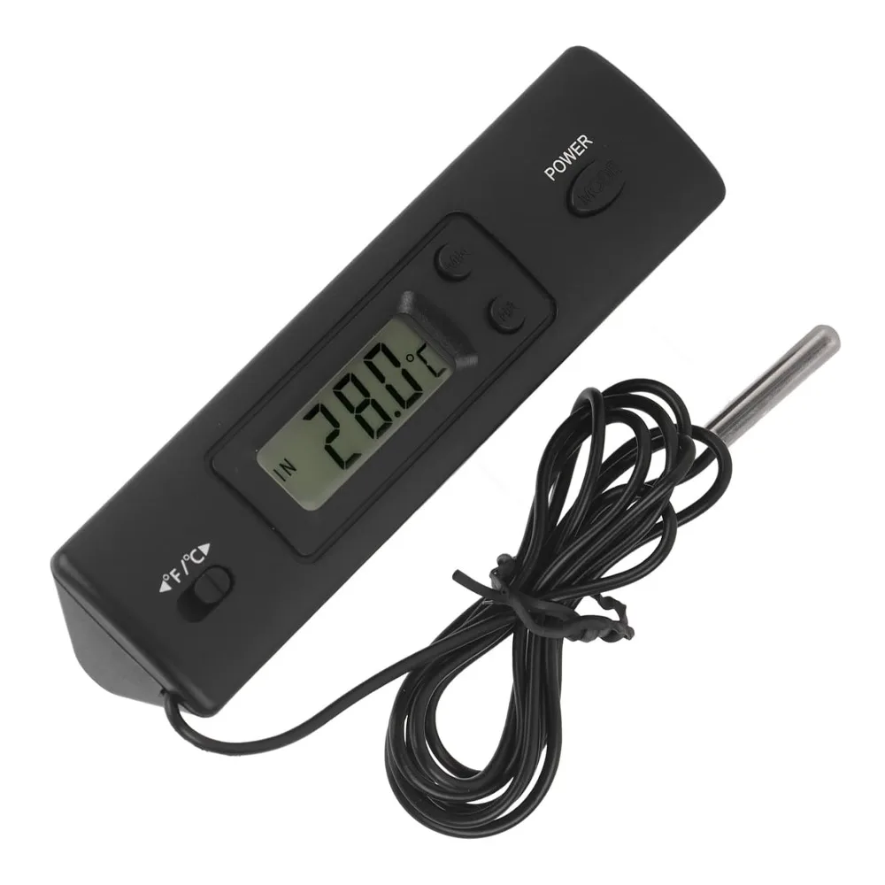 Double Probe Digital Thermometer High Accuracy LCD Display Freezer Temperature Meter Wired Probe Time Display