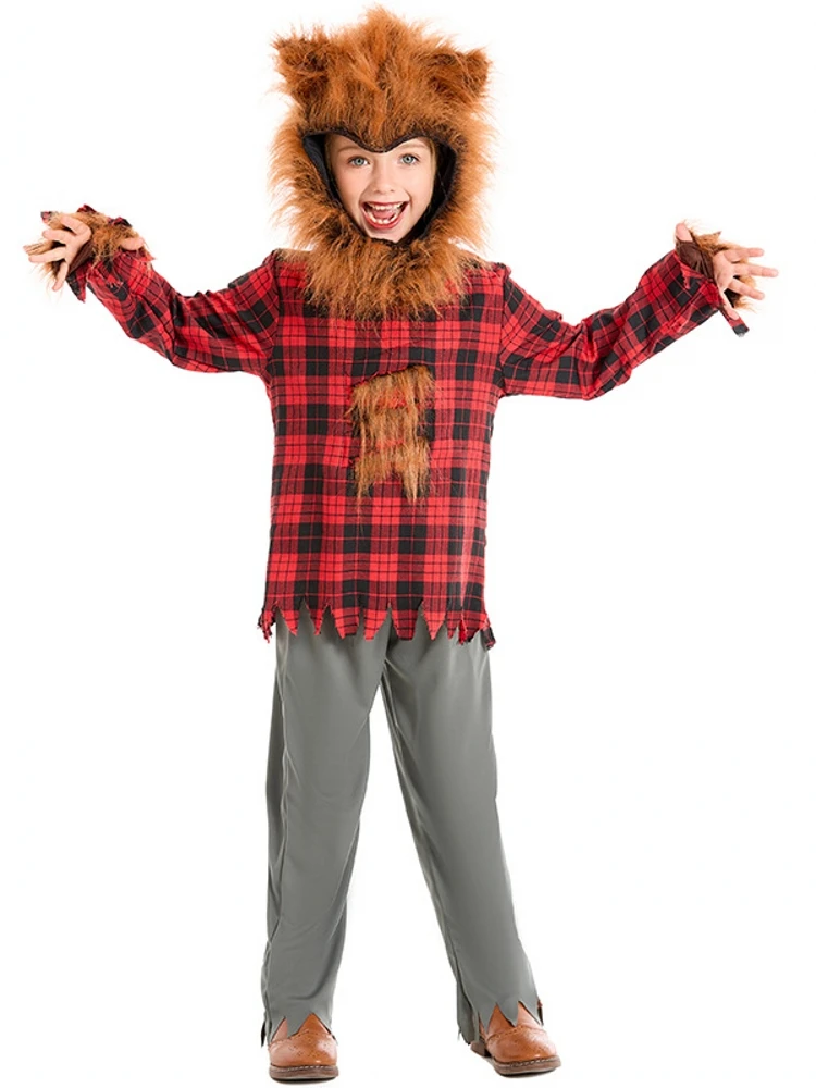 Wolf Kinderkostüm Tier Outfit Halloween Performance Kleidung Kinder Bühnenkostüm Wolf Mann Tieranzug Traditionelle Chi...