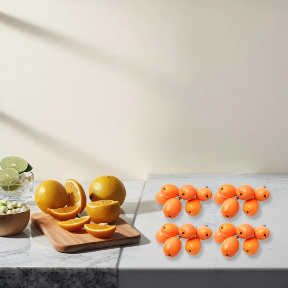 

4 шт. реалистичное искусственное фруктовое украшение мушмулы идеально подходит для дома и вечеринки привлекательная декоративная деталь имитация поддельного мушкета