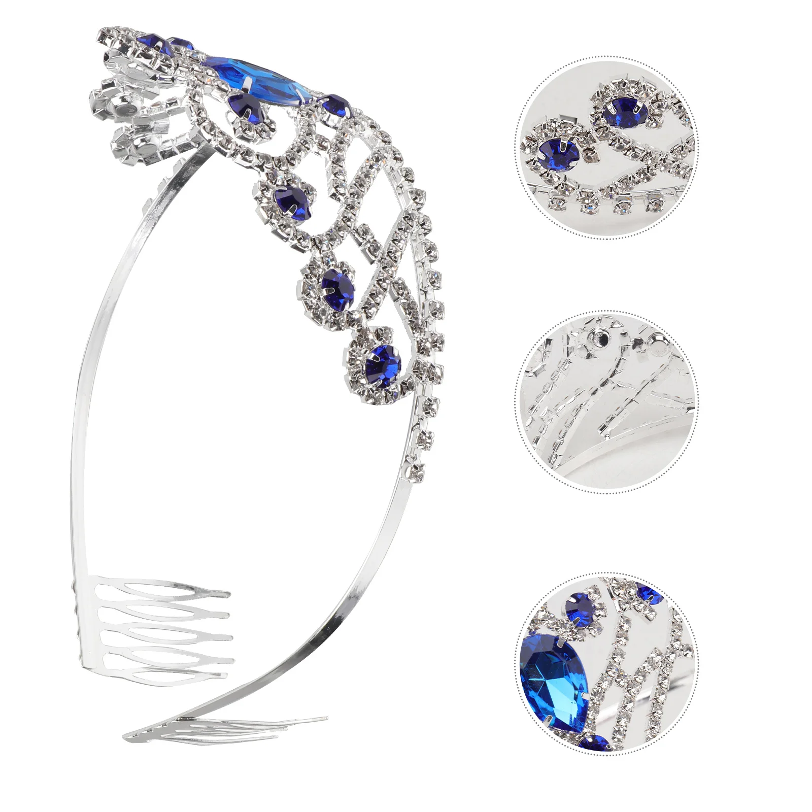 

Свадебная тиара со стразами и кристаллами, серебряный винтажный свадебный головной убор, королевская корона на день рождения, повязка для волос, свадебный головной убор