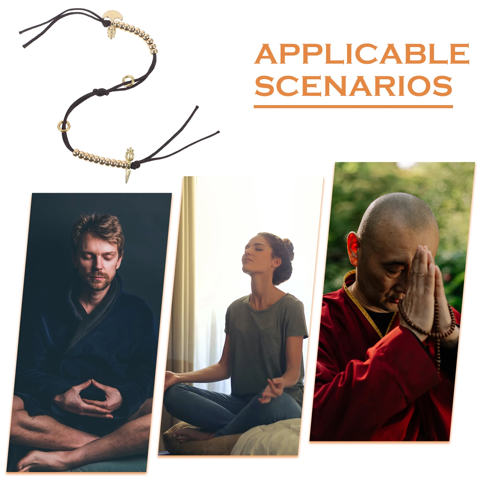 

2Pcs Simple Buddha Bead Counter Durable Rope Material Smooth Touch for Chanting Meditation Practical Counting Tool