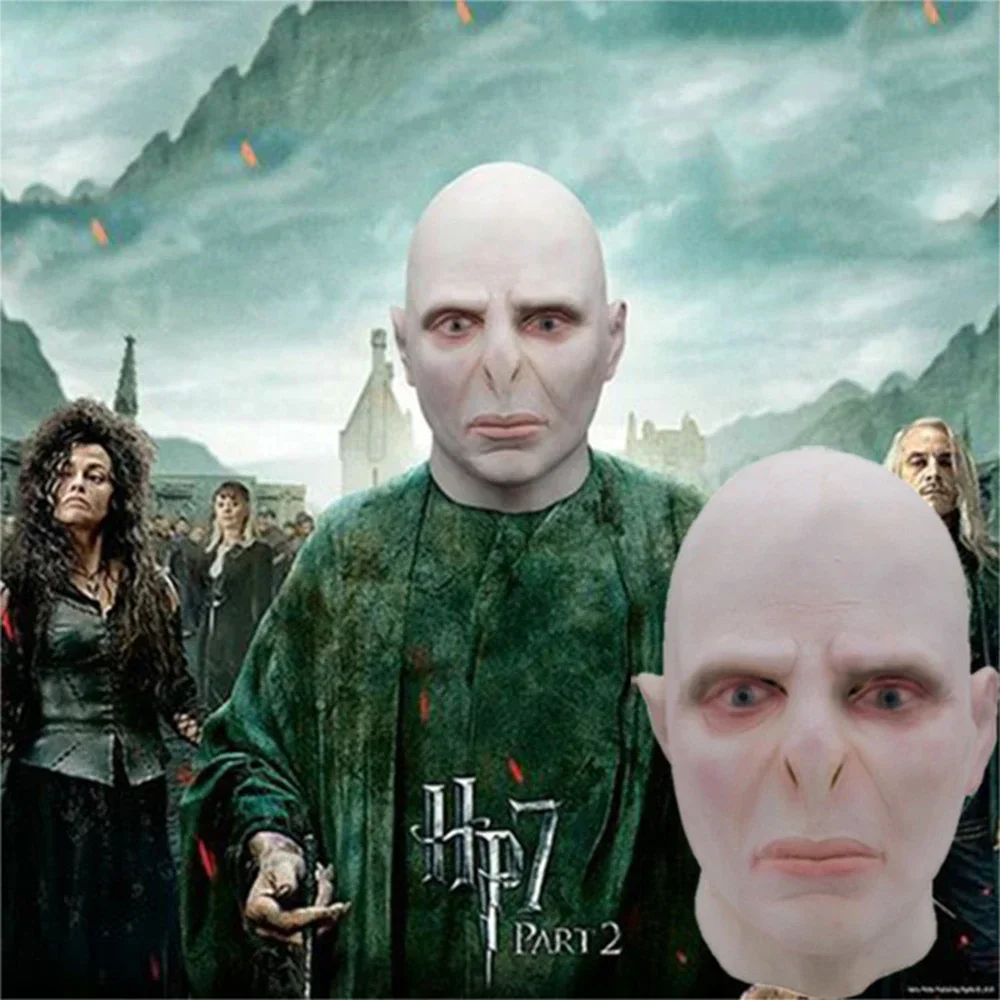 Voldemort Role Playing Mask Magic School Tom Marvolo Riddle Headwear Horror Bald Latex Mask Halloween Mask Party Mask view 2