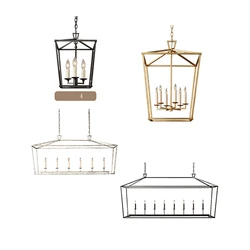 Vintage Retro American LED Black Gold Chandelier Lighting Lustre Hanging Lamps Suspension Luminaire Lampen For Living Room