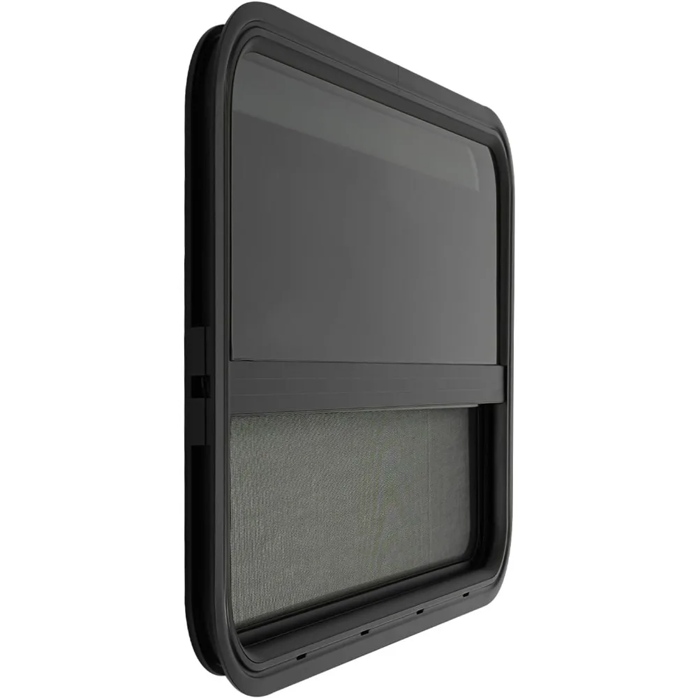 نافذة RV منزلق عمودي 30 وات × 20 ساعة مع حلقات زخرفة لمقطورة التخييم، بديل مناسب 0.12-0.24 #6