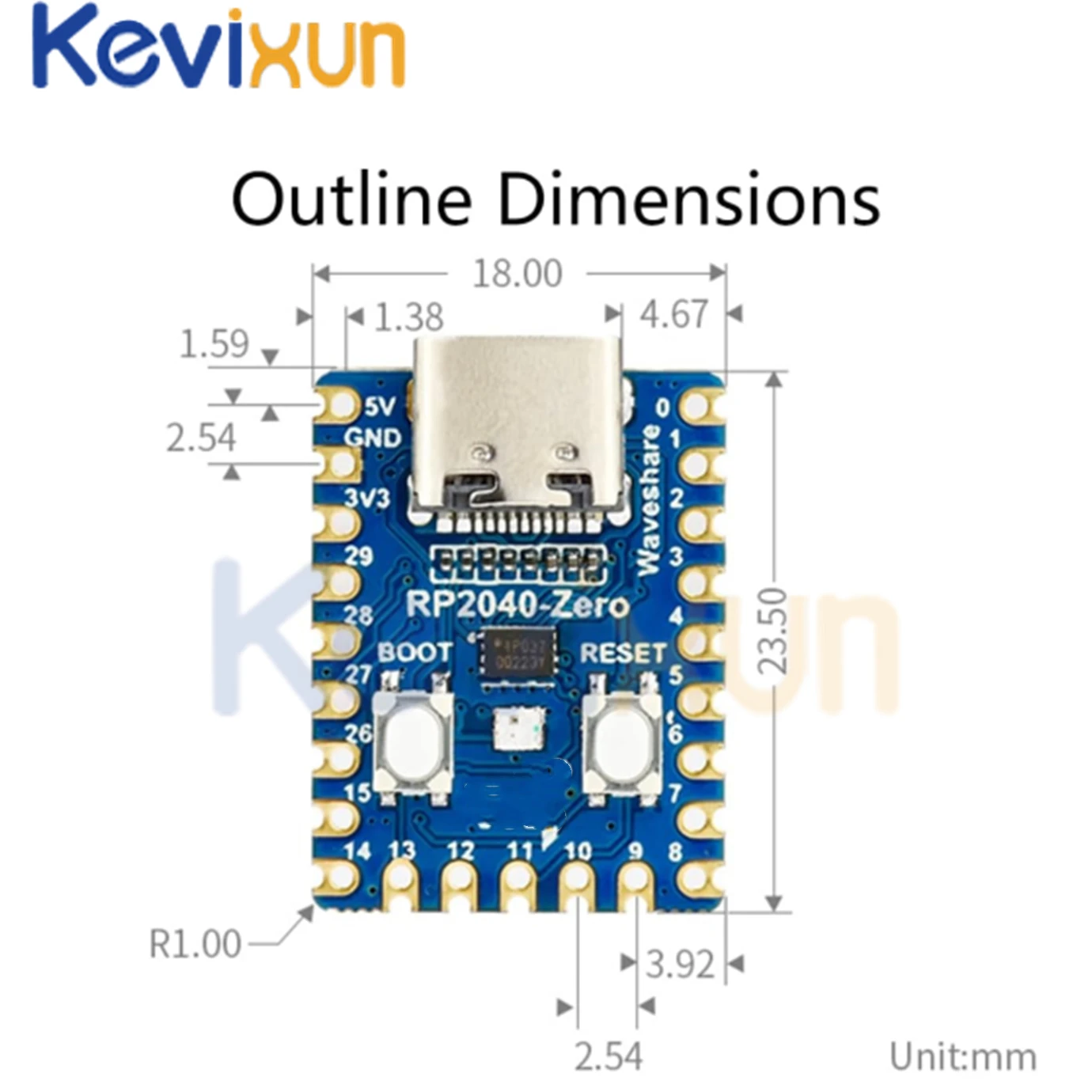 1-10PCS/ RP2040-Zero  For Raspberry Pi Microcontroller PICO Development Board Module Dual-core Cortex M0+ Processor 2MB Flash