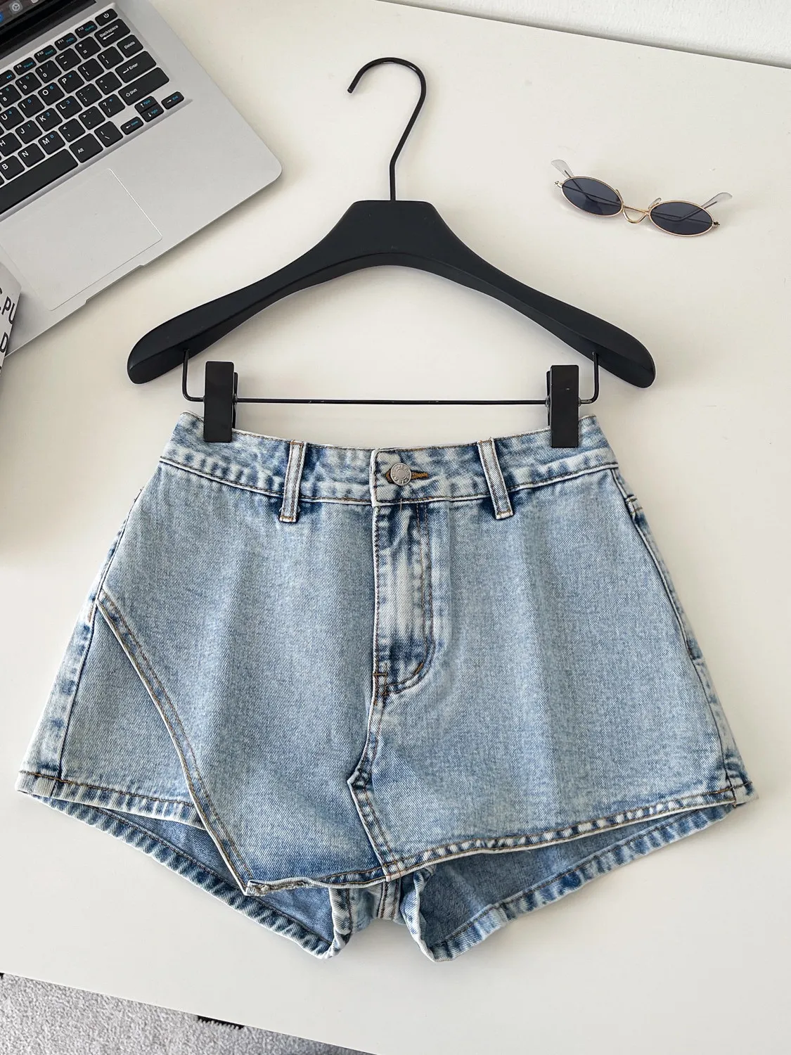 Women's Blue Denim Shorts Vintage 2000s Y2k Gyaru High Waist A-Line Micro Jeans Shorts Hot Cowboy Pants Shorts Skirt Summer 2026