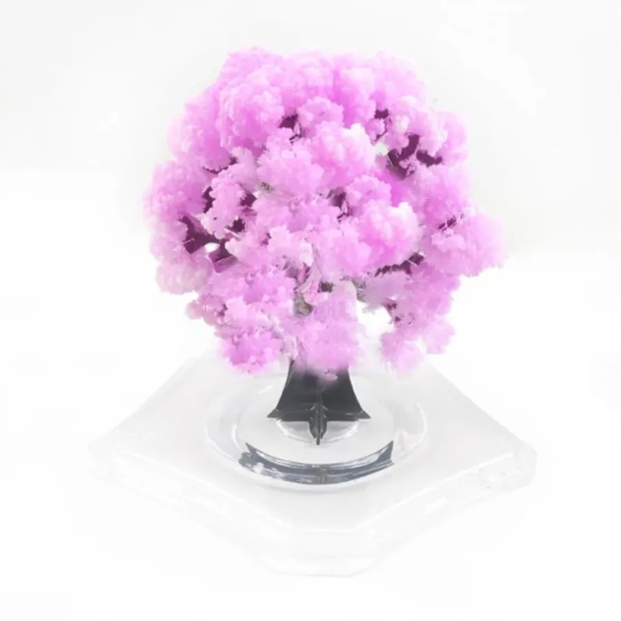 

1 PC 90mm Pink Magic Growing Paper Sakura Tree Magical Christmas Trees Desktop Cherry Blossom Educational Science Toys Kids Toy