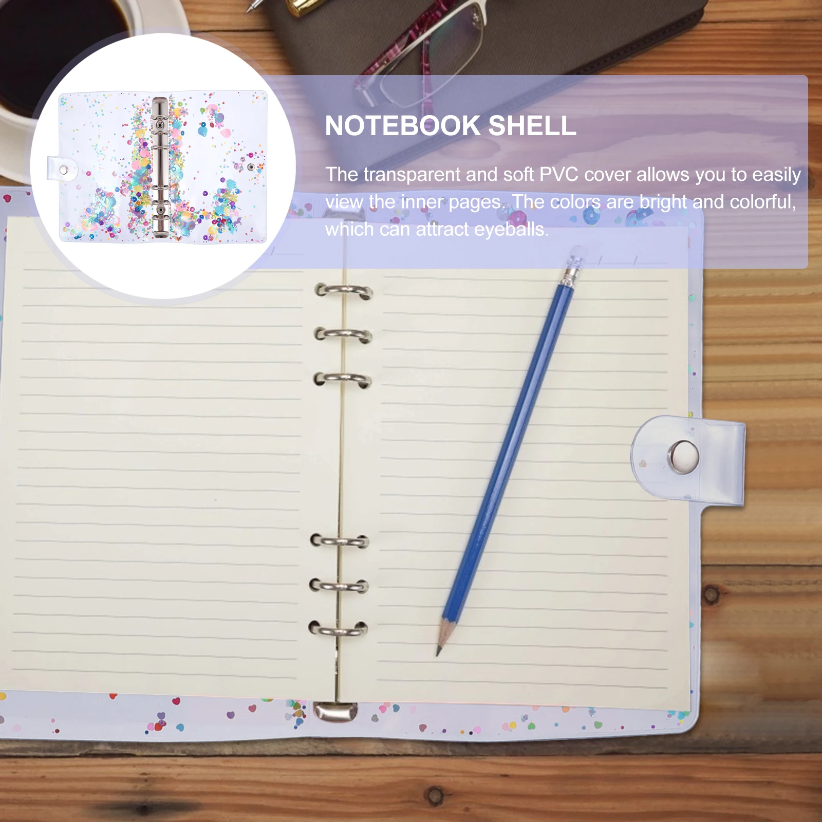 

Binder Case Notebooks Cover PVC Protector Business Office Supply Handbook Transparent