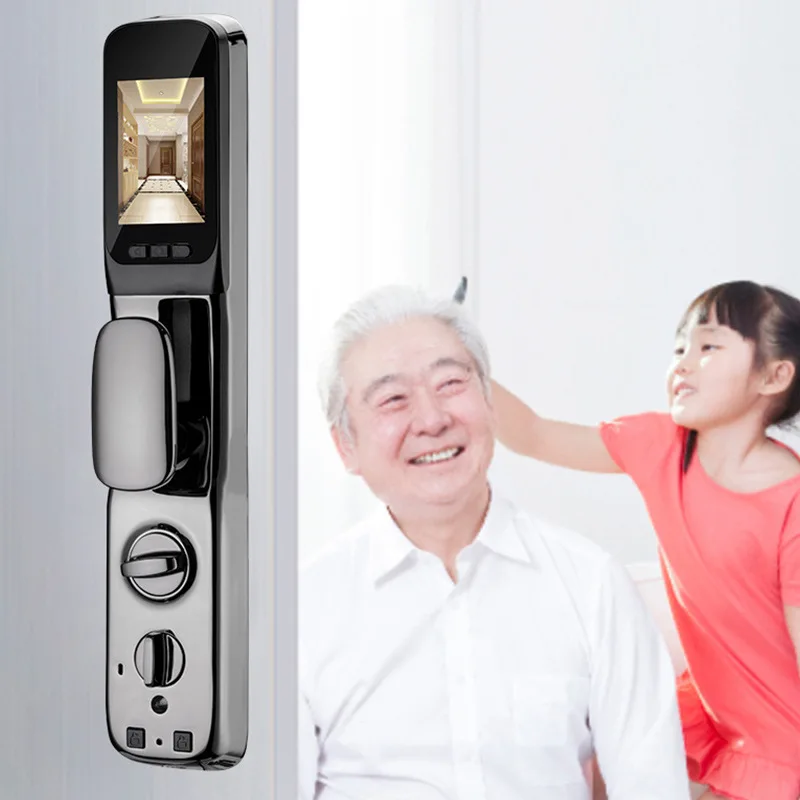 Monitoring 3D Face Recognition Fingerprint Lock APP Wifi Remote Password IC Card Lock Security Door Electronic Smart Door Lock