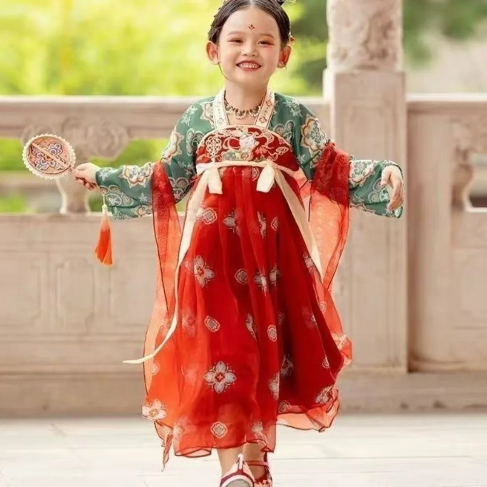 Chinese Traditional Dress for Kids Girl Child Hanfu Girl Dress Unique Dress Carnival Halloween Cosplay Costumes