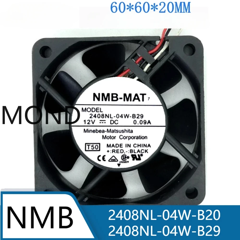 

2408NL-04W-B29 2408NL-04W-B20 Server Fan for NMB NMB-MAT High Air CPU Power Supply Inverter Cooling Fan 6020 6CM 12V 0.09A