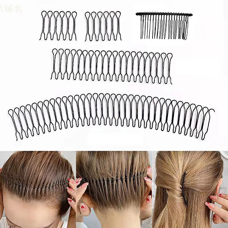 

Invisible Broken Hair Hairpin Adult Tiara Tools Roll Curve Needle Bangs Fixed Insert Comb Professional Styling Accessories Women