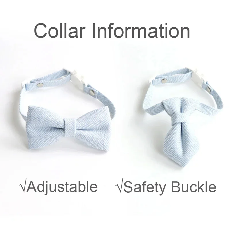 Solid Color Pets Cat Collars Adjustable Puppy Chihuahua Necklace Safety Buckle Kitten Bow Tie Rabbit Necktie