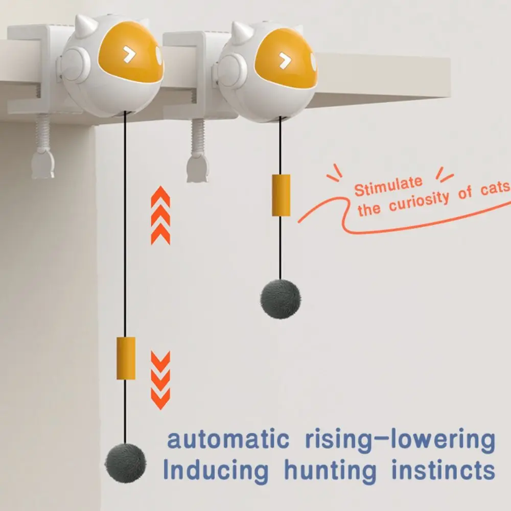 

Creative Electric Hang Ball Kitten Toy Smart Bite Resistan Kitten Teasing Toy Rotating Durable Automatic Lifting Cat Toy Ball