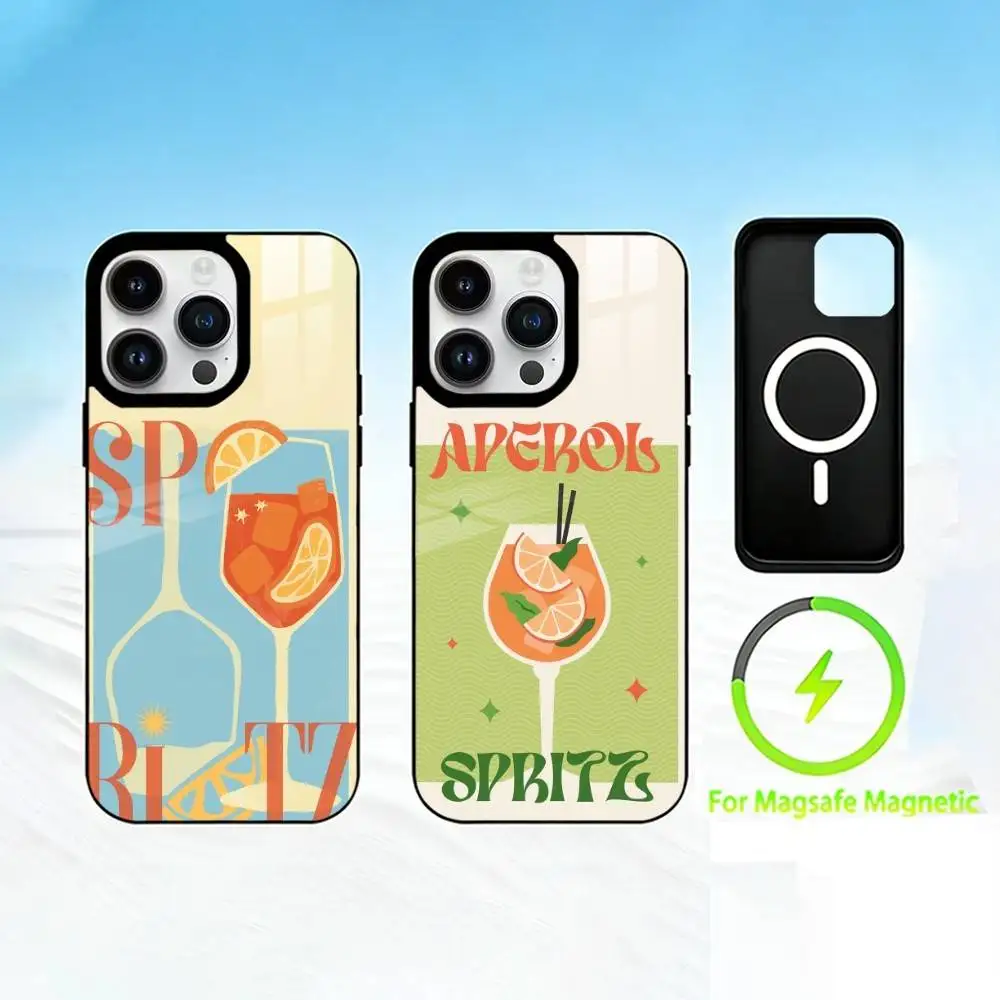 

A-Aperol Spritz Phone Case For iPhone 17 16 15 14 13 12 Pro Max Plus for Mirror Wireless Magnetic Cover