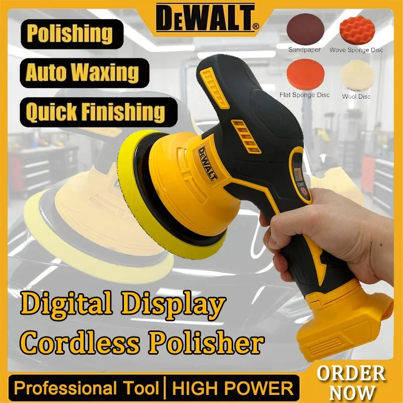 Dewalt 8 Gears Digital Display Cordless Car Polisher Electric Polisher Auto Car Waxing Polishing Machine For Dewalt 20V Battery