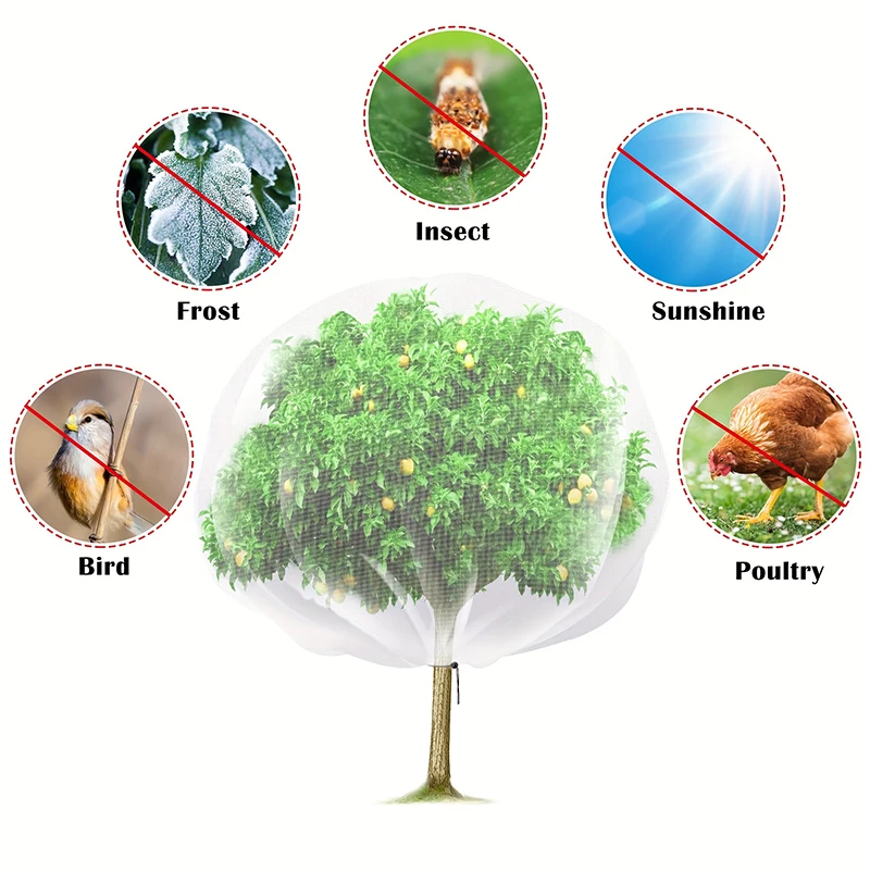 Obstbaum-Schutzhülle für den Garten, feinmaschiges Insektennetz, Abdeckungen für Gewächshaus, atmungsaktiv, leicht, schützt Gemüsepflanzen – Detail 7