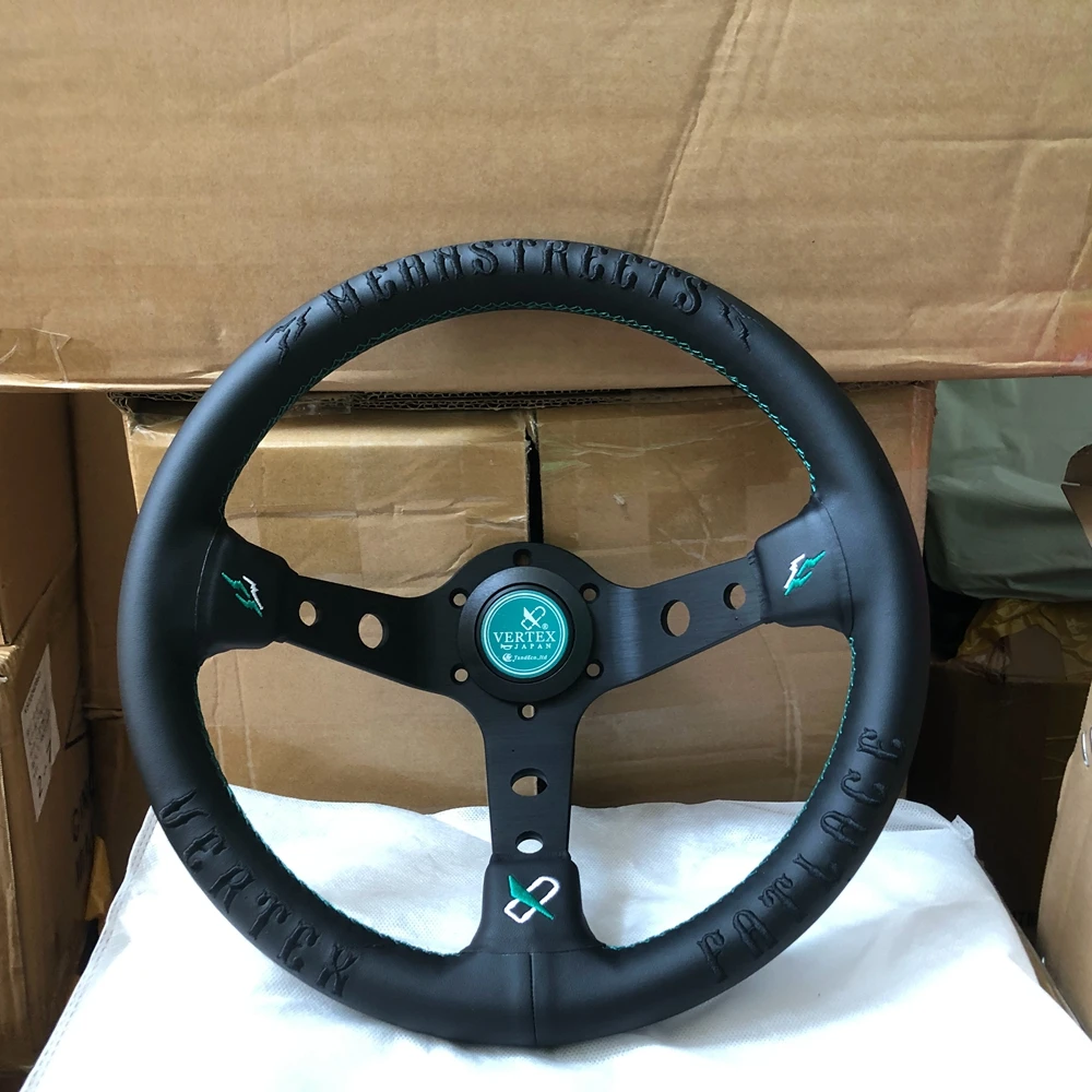 

330MM Universal 13Inch Racing Vertex Meanstreets Steering Wheel Car JDM Real Leather Steering Wheel Volantes For VW HONDA TOYOTA