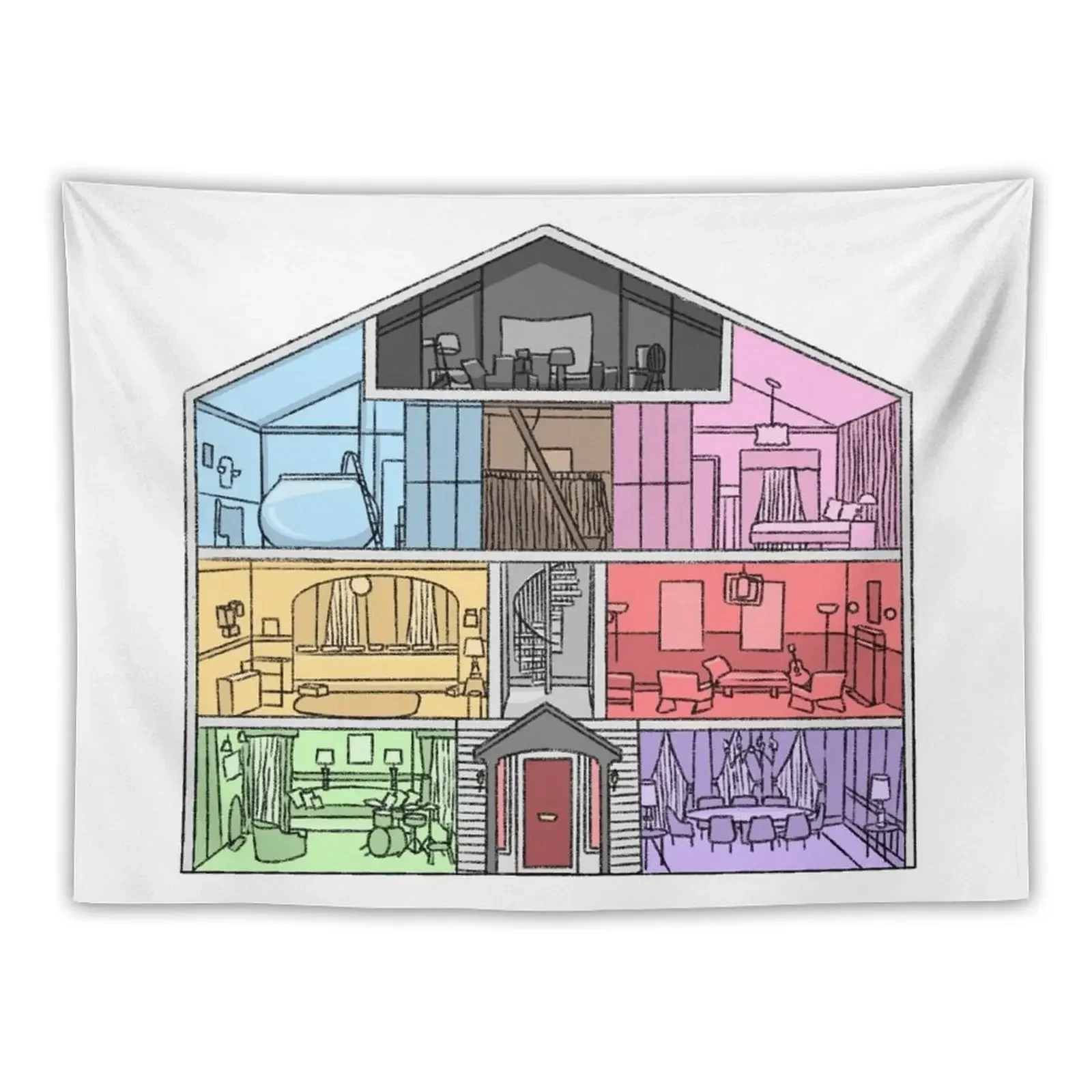 

Lover House Tapestry Bedroom Decor Aesthetic Home Decoration Custom Tapestry