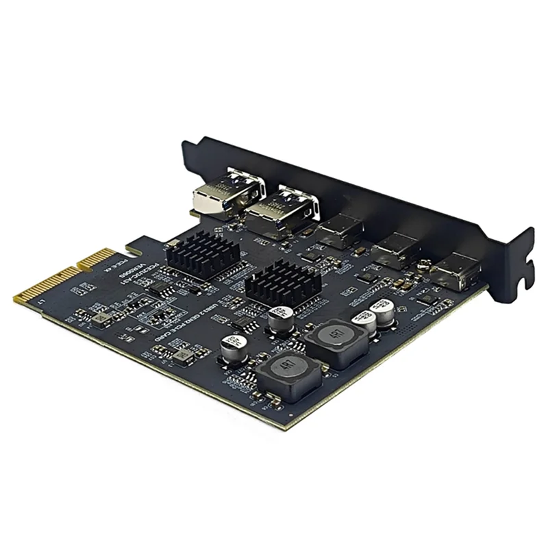 

A47F-PCI Express X4 To 3 Port Type C + 2 Port USB3.2 Gen2 10Gbps Adapter ASM3142 + VL822 Chip PCIE USB Expansion Card