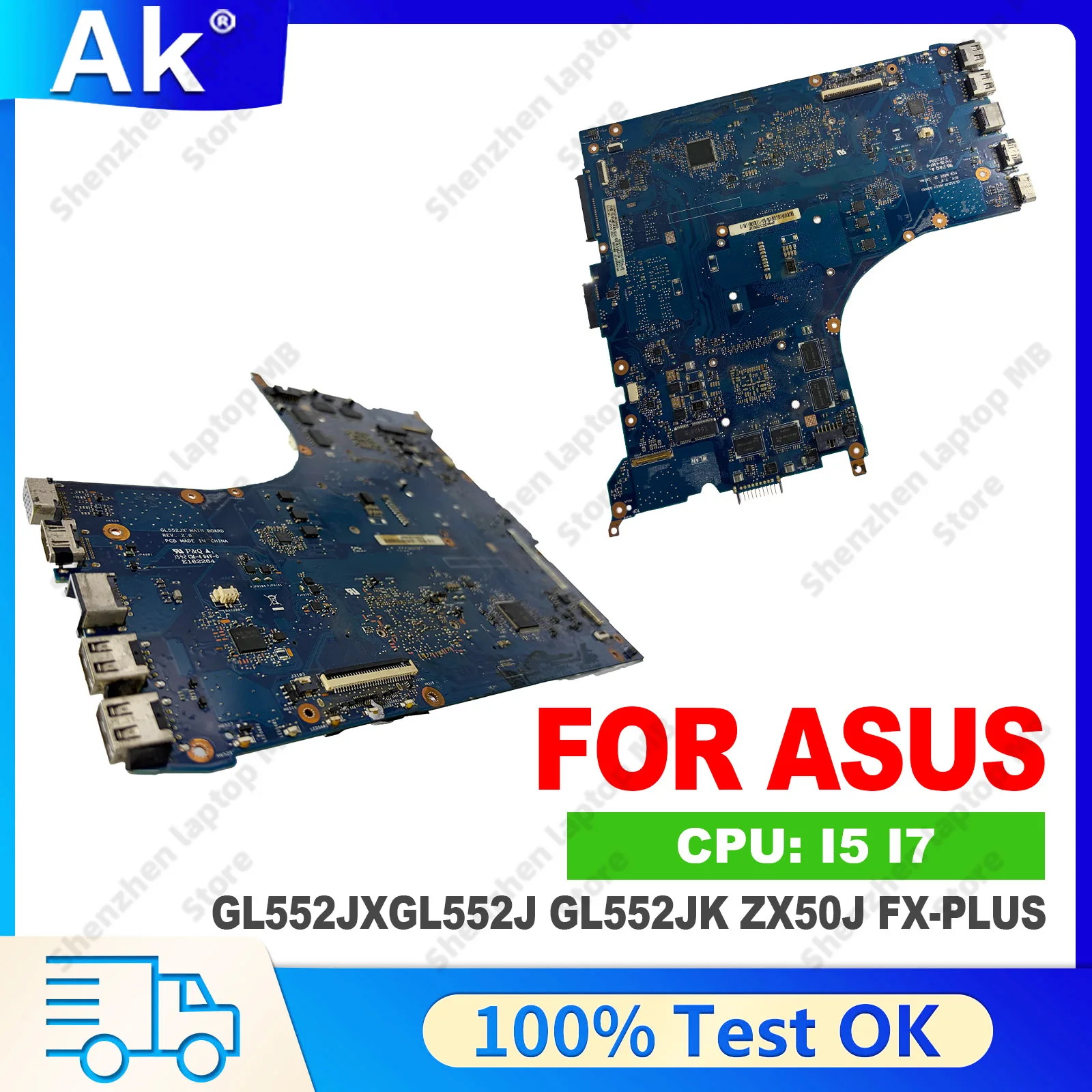 GL552JX Laptop Motherboard For ASUS ROGFX-PLUS GL552J GL552JK ZX50J Mainboard With I5-4200H I7-4720HQ V2G GTX950M 100% Test OK